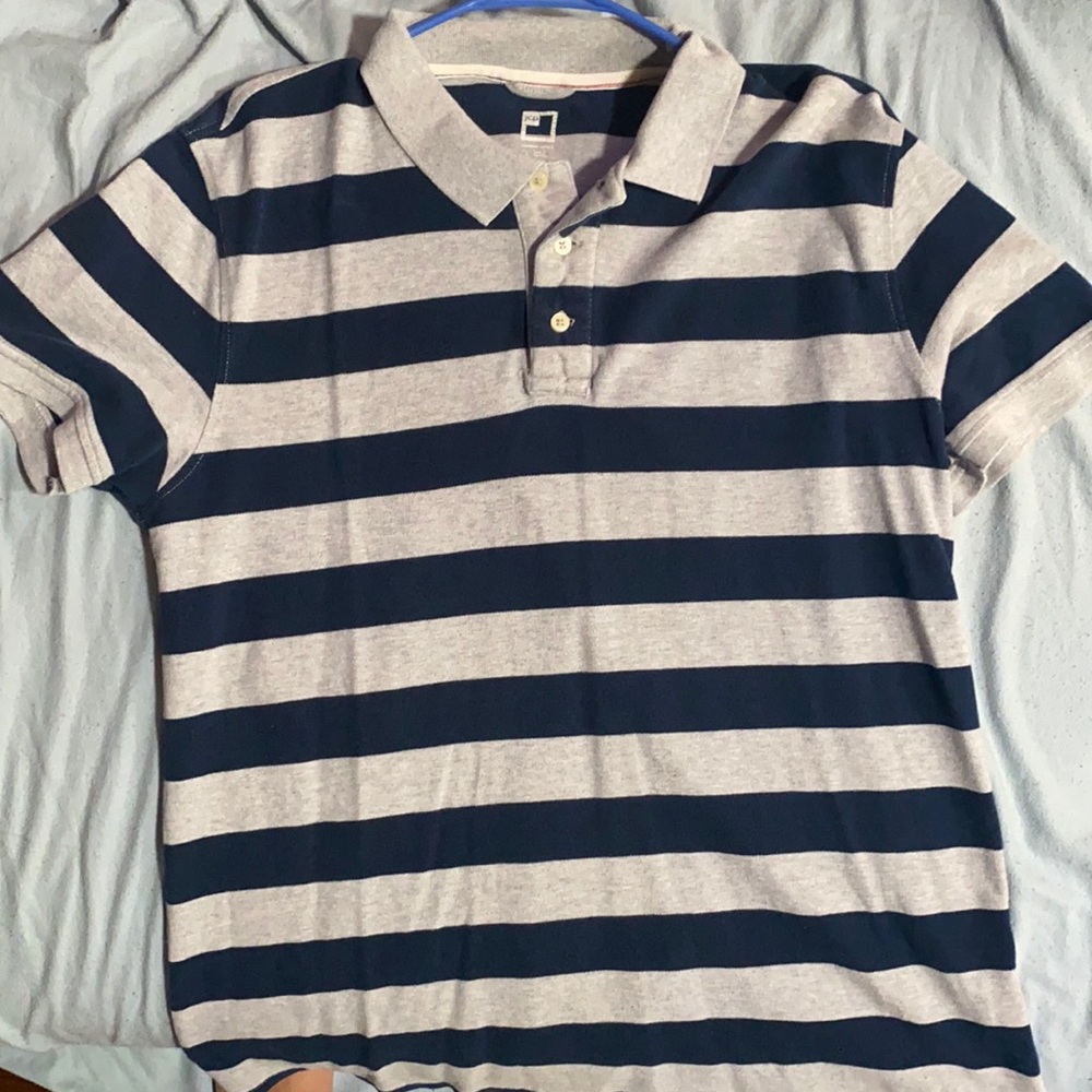 Striped collared polo